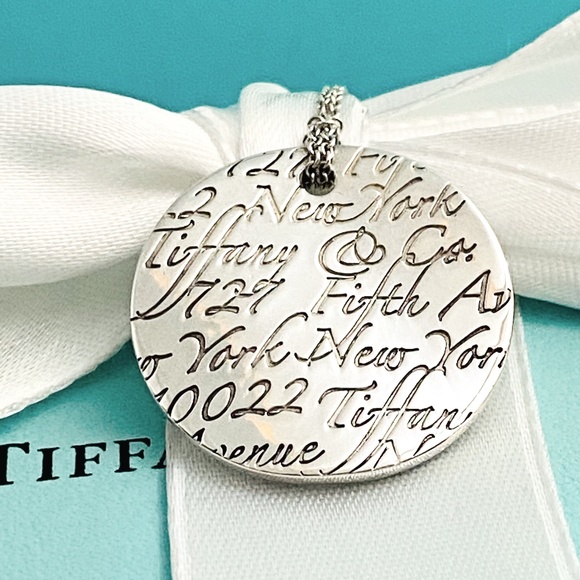 Tiffany & Co. Jewelry - Sold🔥Tiffany & Co .925 Silver Note Wave Circle Round Pendant Necklace 16”